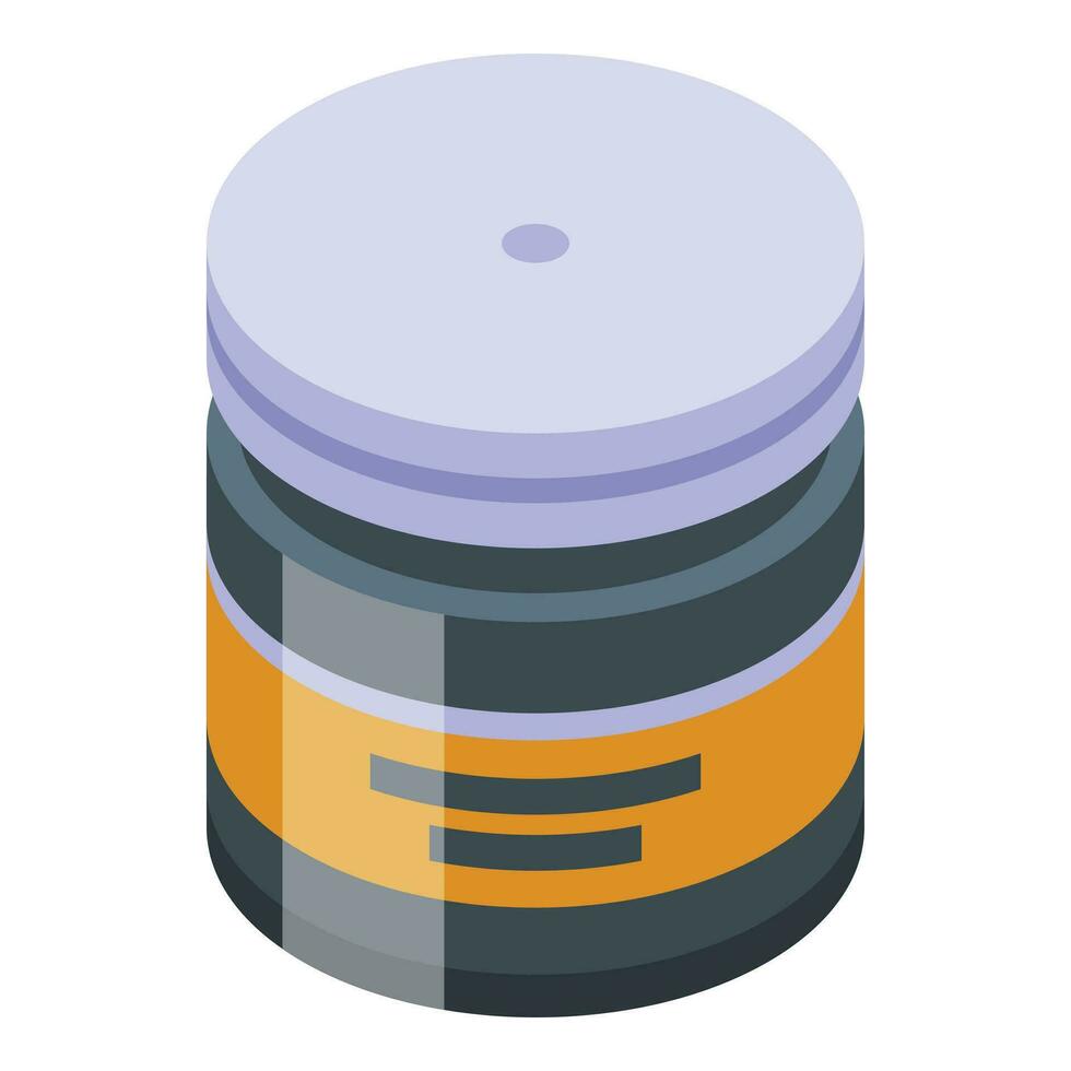 Baby cream jar icon isometric vector. Lotion powder vector