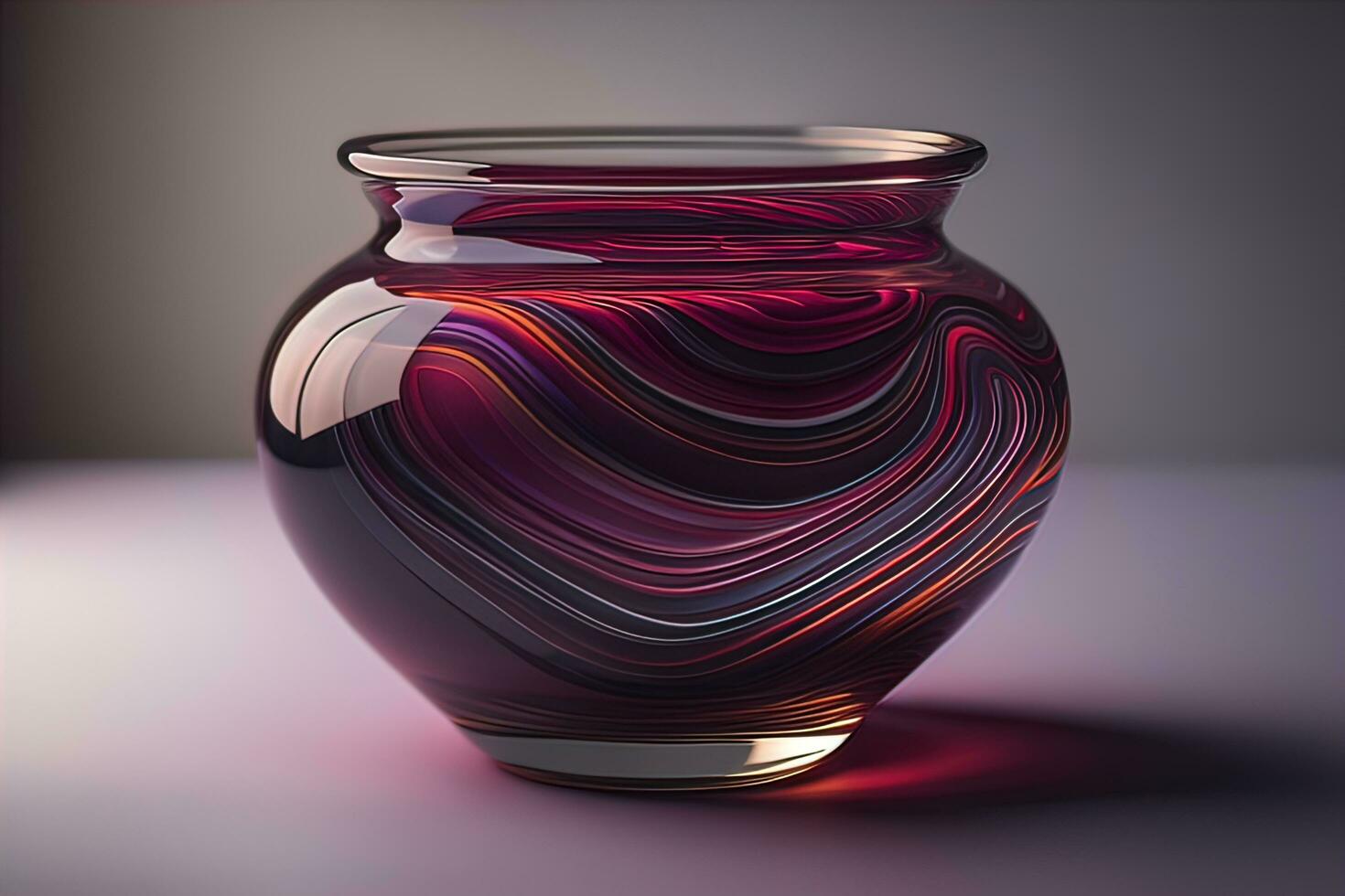 AI generated Colorful glass pot on a dark background. ai generative photo