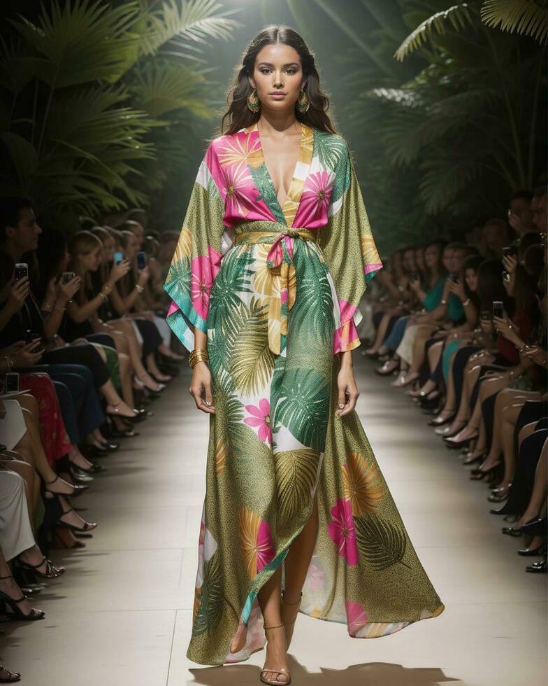 AI generated A model walks the runway. ai generative photo