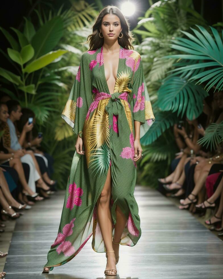 AI generated A model walks the runway. ai generative photo