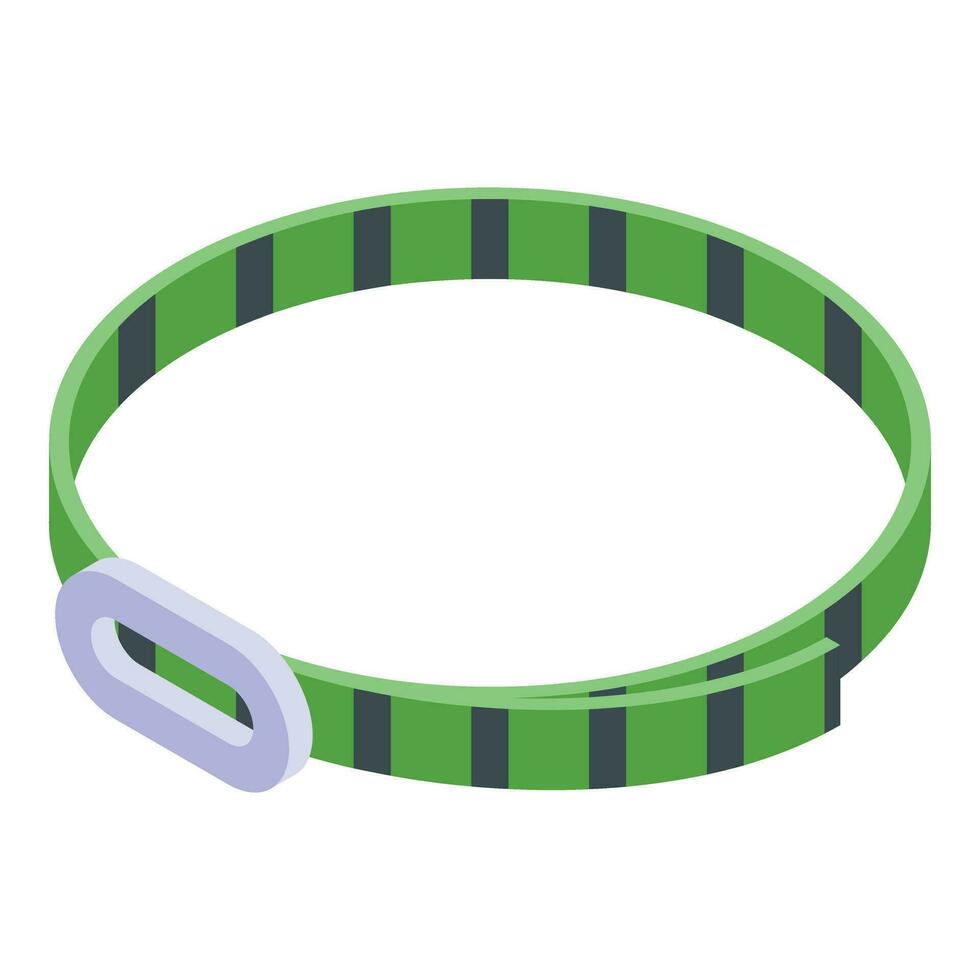 Striped flea collar icon isometric vector. Adult equipment vector