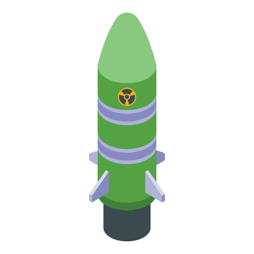 nuevo nuclear bomba icono isométrica vector. Ejército arma vector