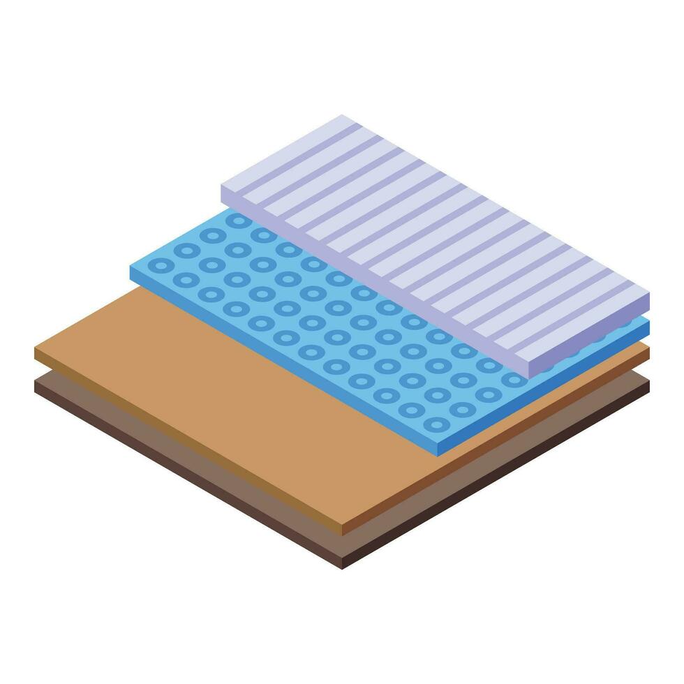 Warn floor tiles icon isometric vector. Surface house climate vector