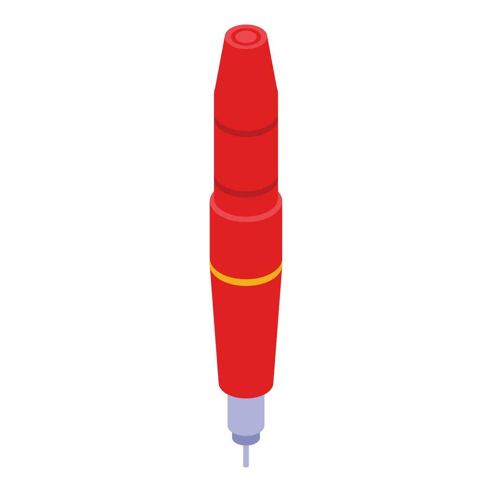 Handle ink machine icon isometric vector. Tattoo studio vector