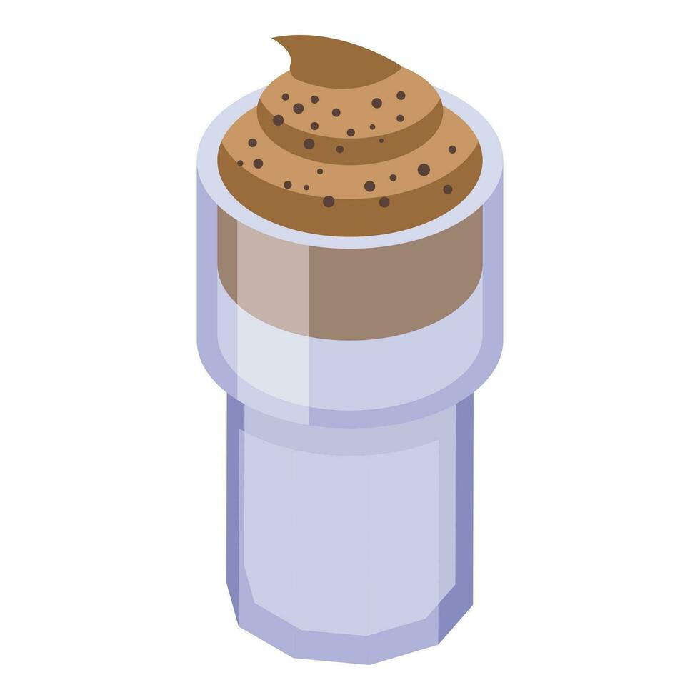 Cream cocoa drink icon isometric vector. Cappuccino dessert vector