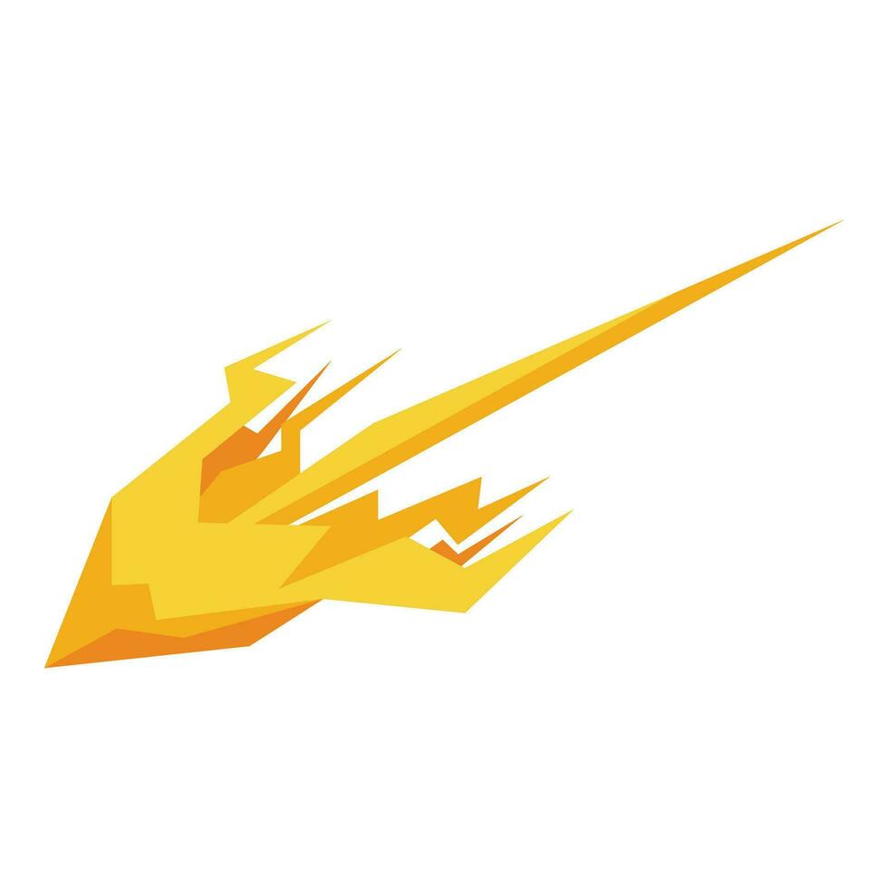 Gold laser shot icon isometric vector. Firearm phaser vector