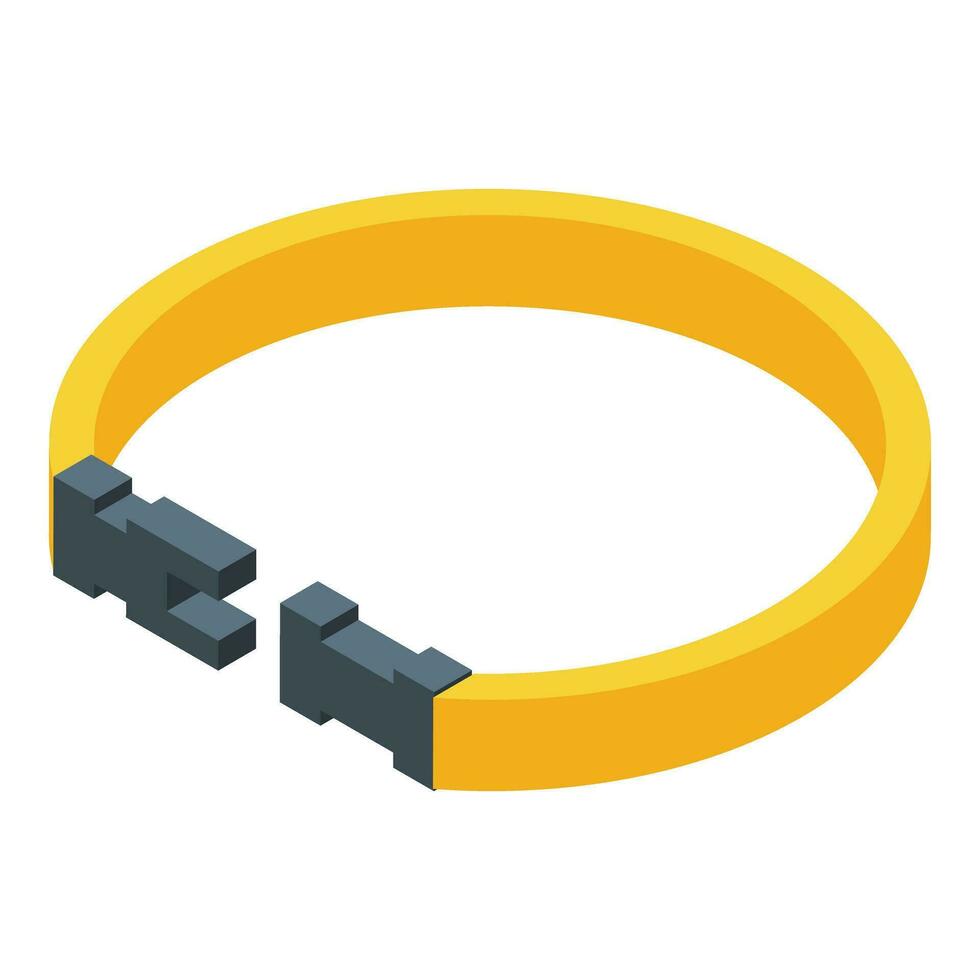Yellow flea collar icon isometric vector. Emotion pet vector
