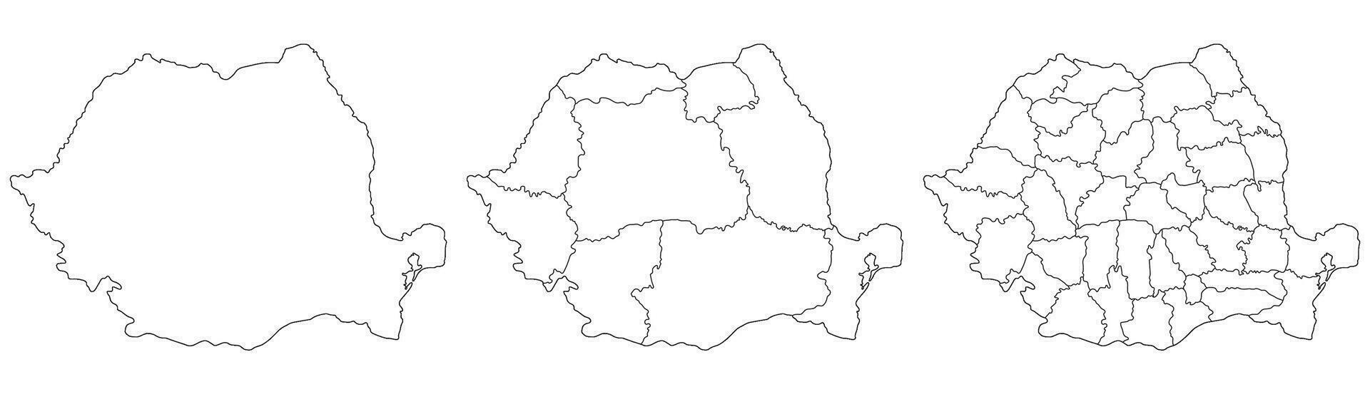 Romania map. Map of Romania in set vector