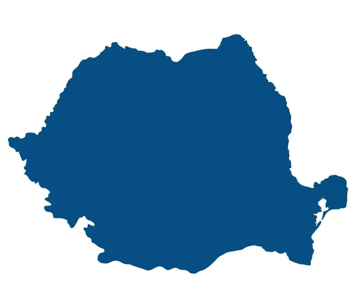 Rumania mapa. mapa de Rumania en azul color vector