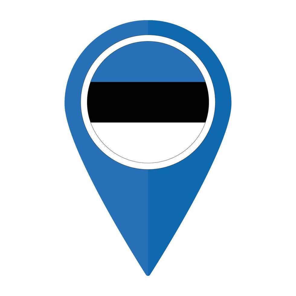 Estonia bandera en mapa determinar con precisión icono aislado. bandera de Estonia vector