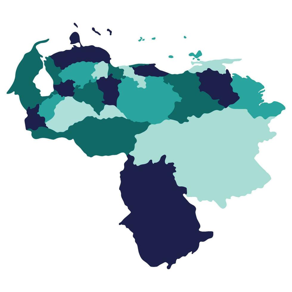 Venezuela map. Map of Venezuela in administrative provinces in multicolor vector