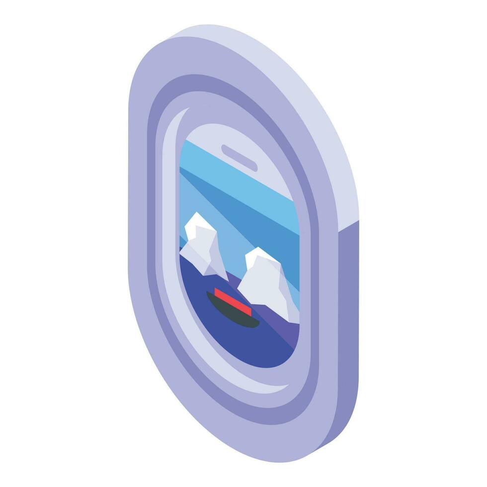 Window airplane trip icon isometric vector. Fun travel sky vector