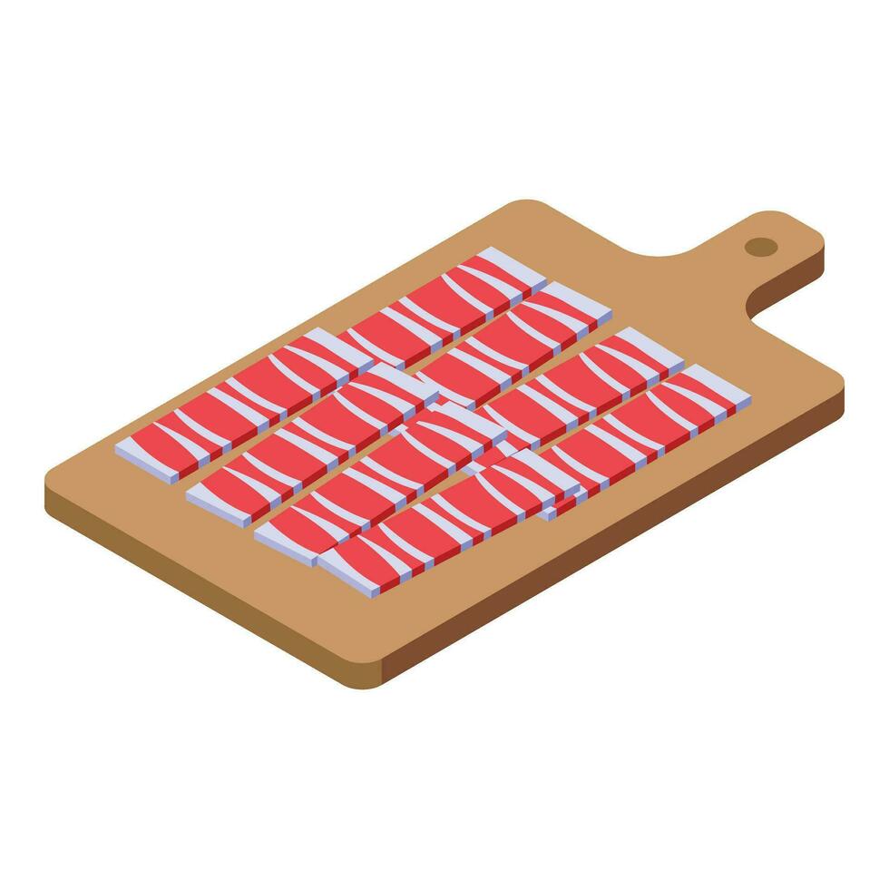 Meat slices board icon isometric vector. Leg gourmet vector