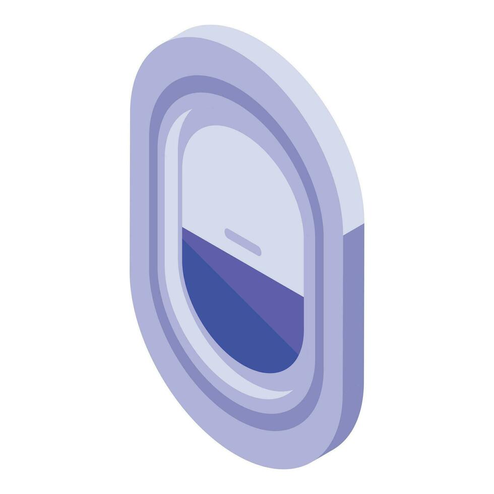 Half open airplane window icon isometric vector. Travel sky vector