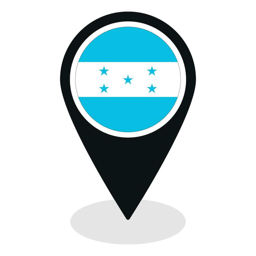 Honduras flag on map pinpoint icon isolated. Flag of Honduras vector