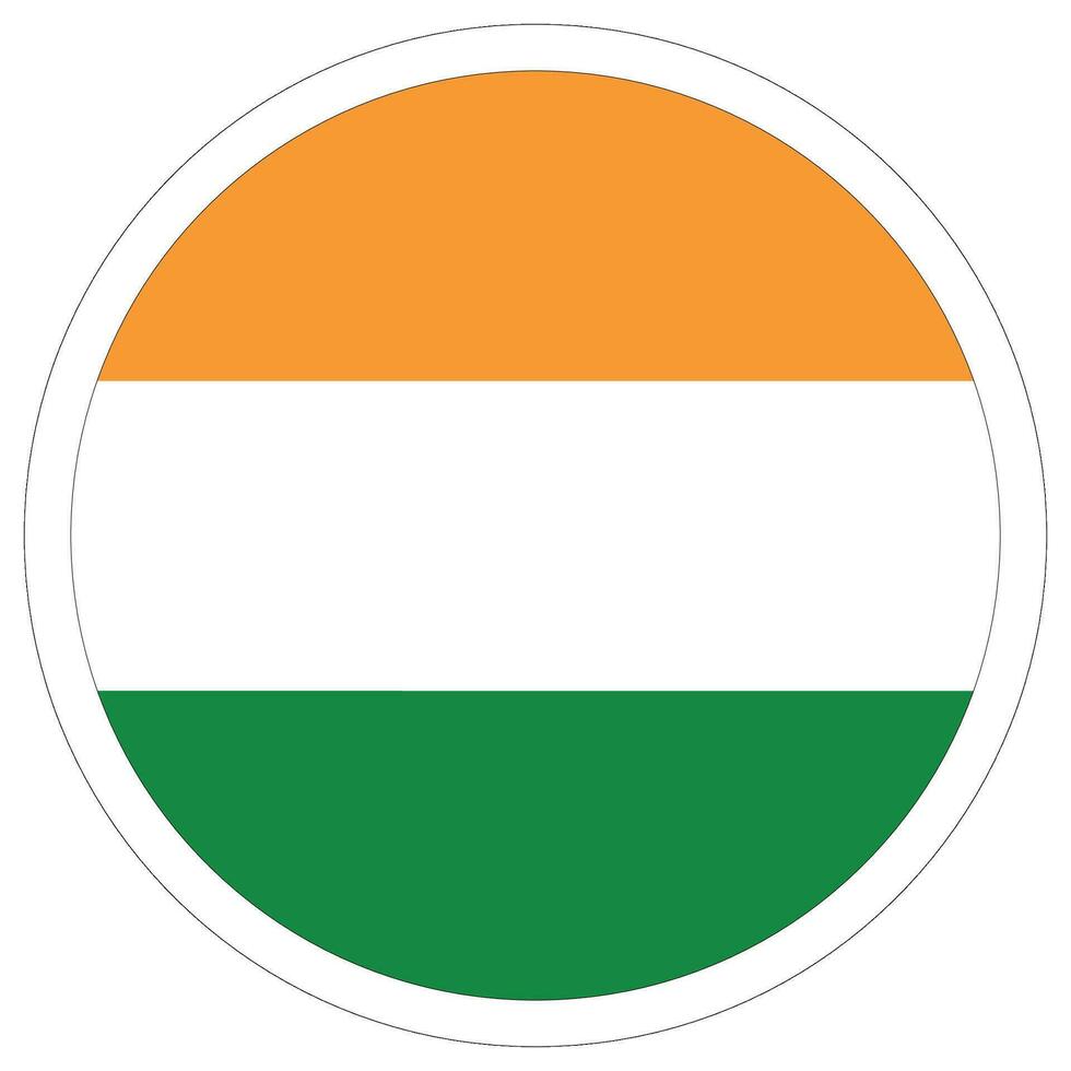 India flag  in round circle. Flag of India vector