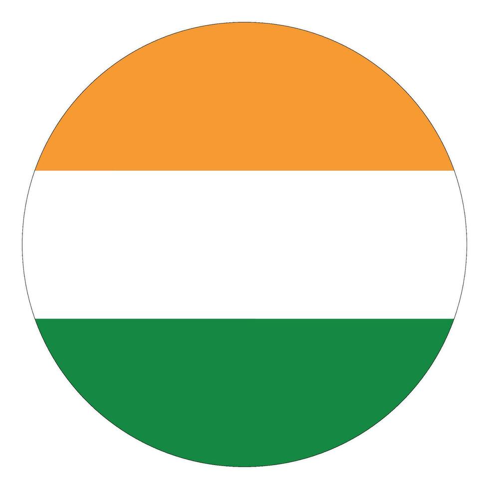 India flag  in round circle. Flag of India vector