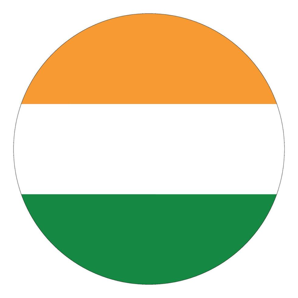 India flag  in round circle. Flag of India vector