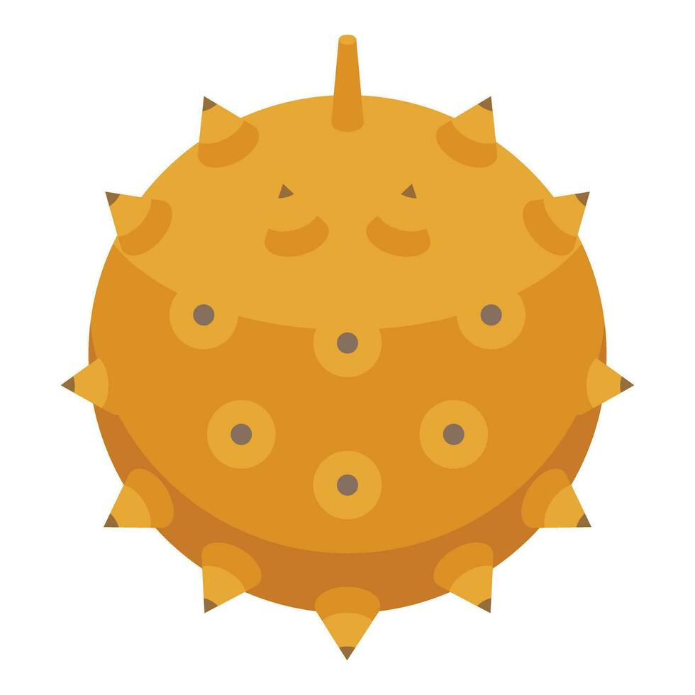 Whole kiwano food icon isometric vector. Fruit summer tropical vector