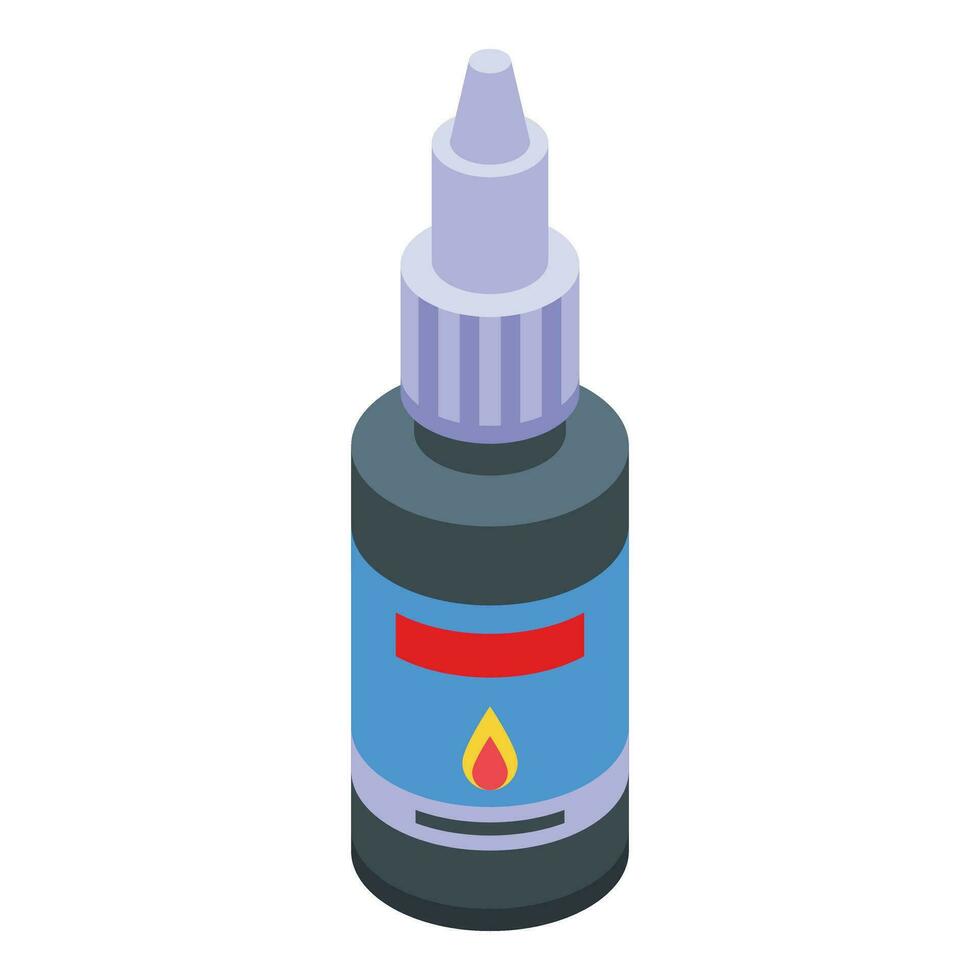 Tattoo colorful ink bottle icon isometric vector. Studio tool vector