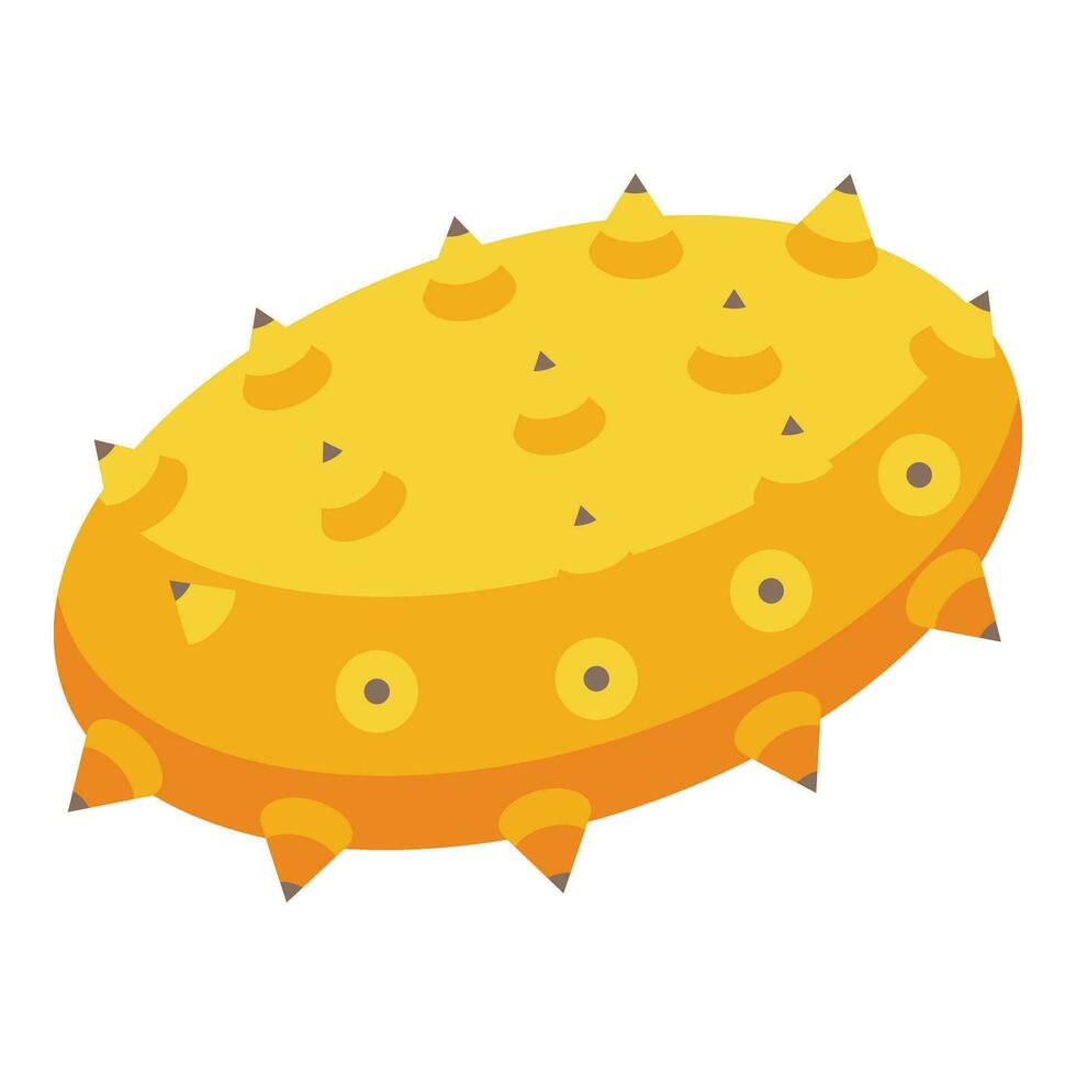 Picos kiwano Fruta icono isométrica vector. planta tropical vector