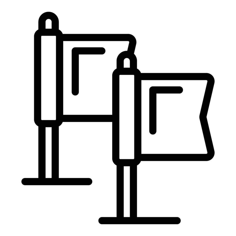 Training course flags icon outline vector. Dog course obstacle vector