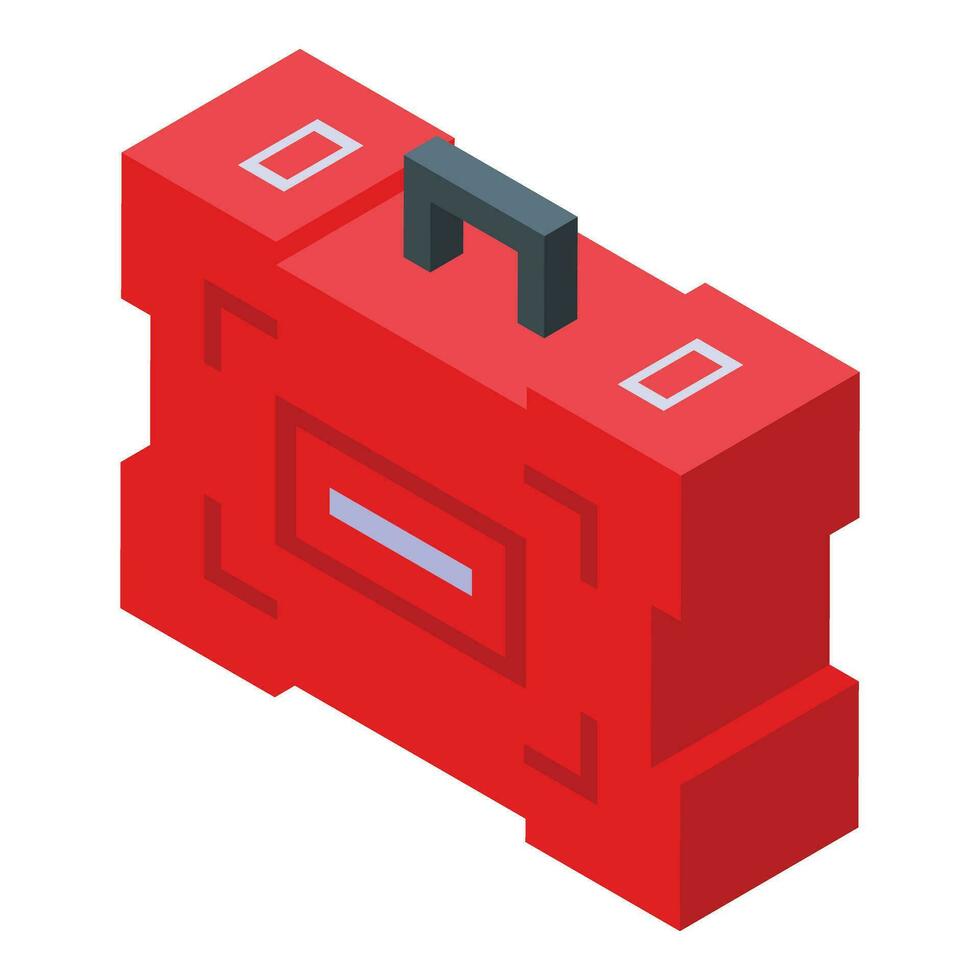 Electric hammer drill box icon isometric vector. Steel tool vector