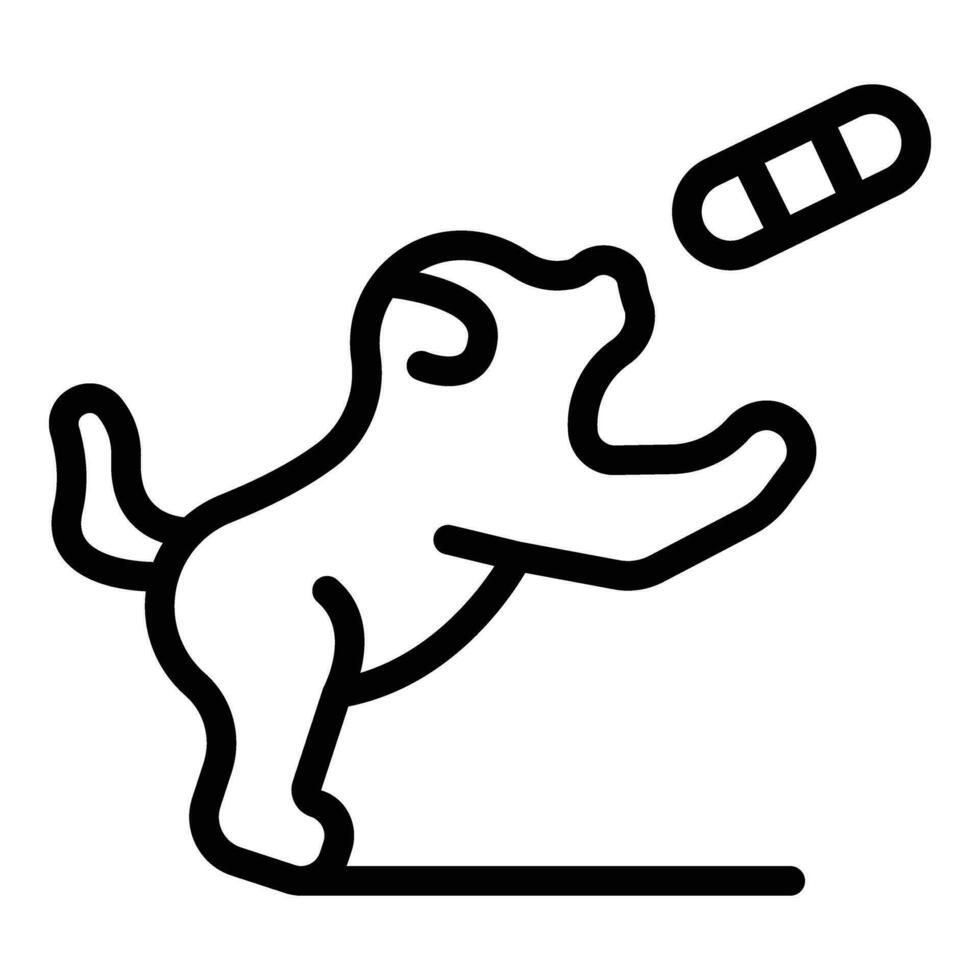 perro formación saltar icono contorno vector. educación túnel vector