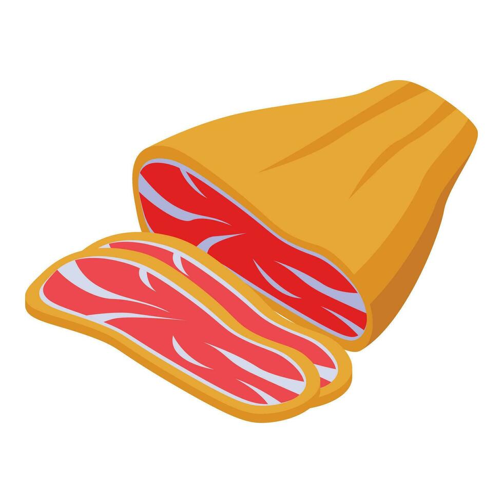 Meat jamon leg icon isometric vector. Cured farm animal vector