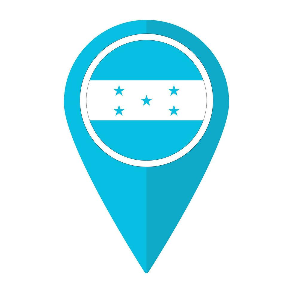 Honduras flag on map pinpoint icon isolated. Flag of Honduras vector
