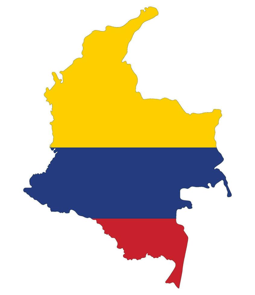 Colombia map. Map of Colombia with Colombia flag vector