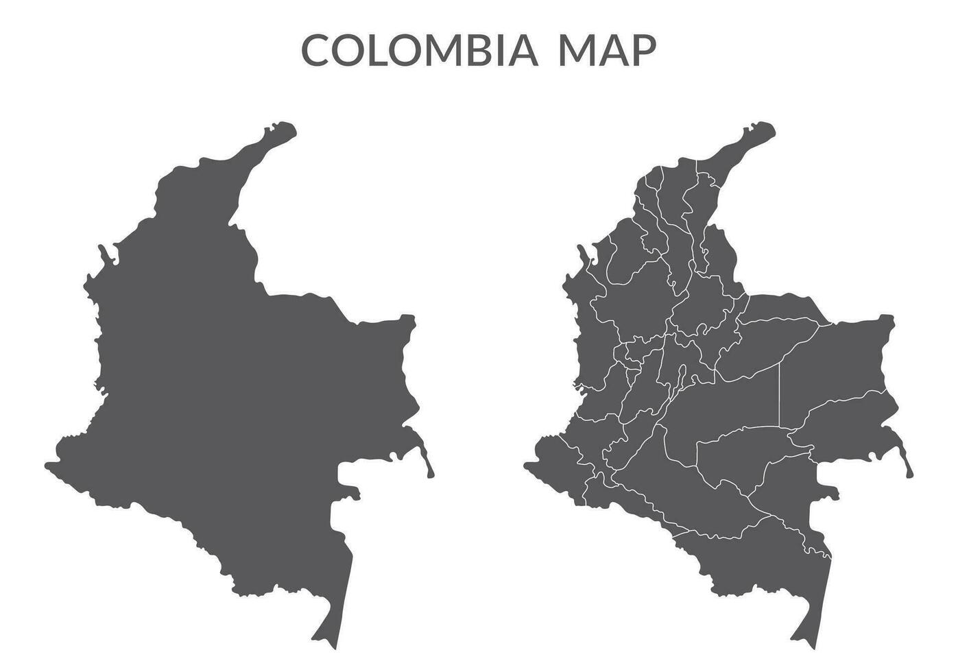 Colombia map. Map of Colombia in set vector