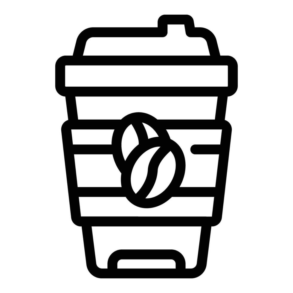 Coffee to go cup icon outline vector. Ice cold drink vector