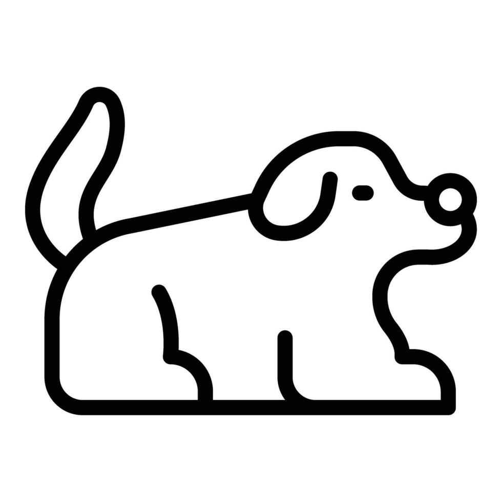 Cute dog home play icon outline vector. Course training vector