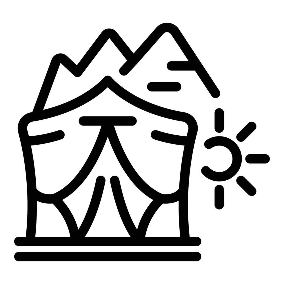 Hiking rock slender icon outline vector. Workout explore vector