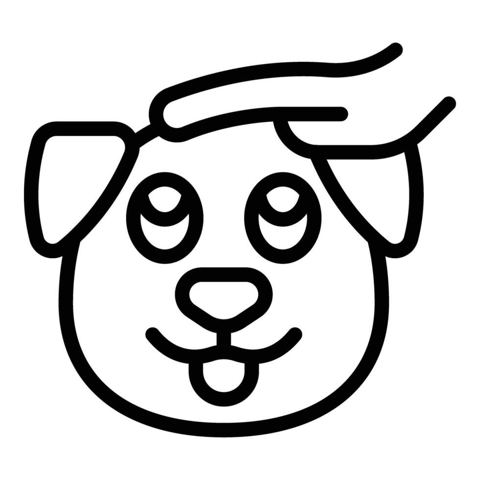 Cute dog play icon outline vector. Online course vector