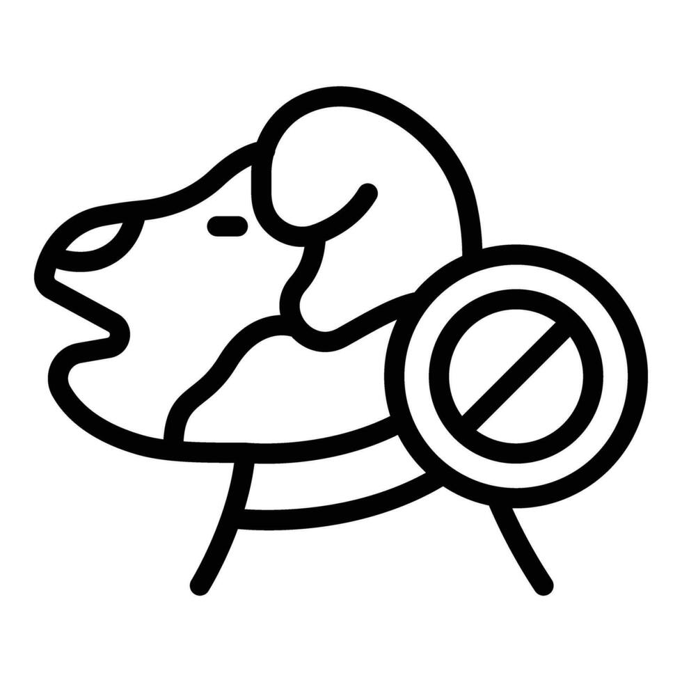 solitario caminar perro icono contorno vector. canino colegio vector