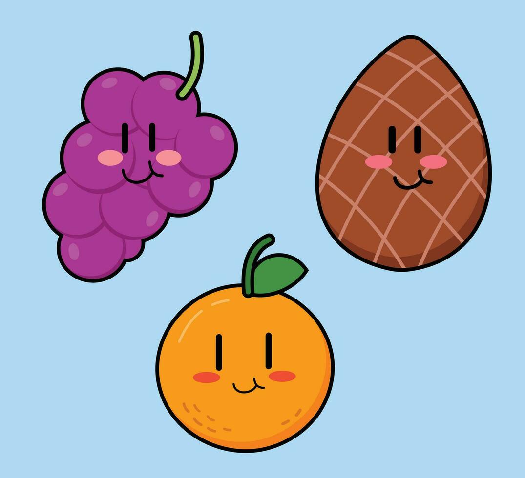 linda dibujos animados Fruta vector Arte. sencillo y divertido diseño para niños