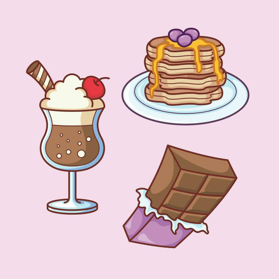 Sweet food beverage cute simple vector art icon design.