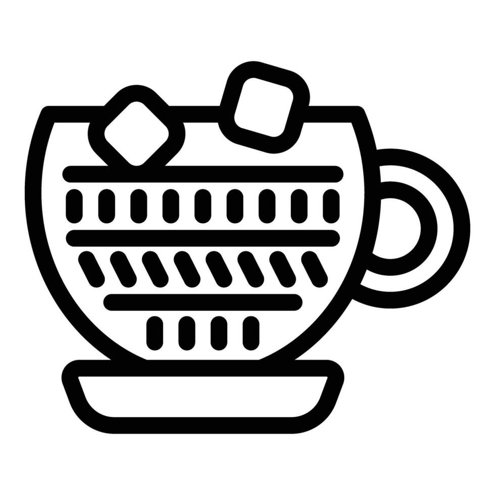 escarchado café taza icono contorno vector. Coco bebida vector