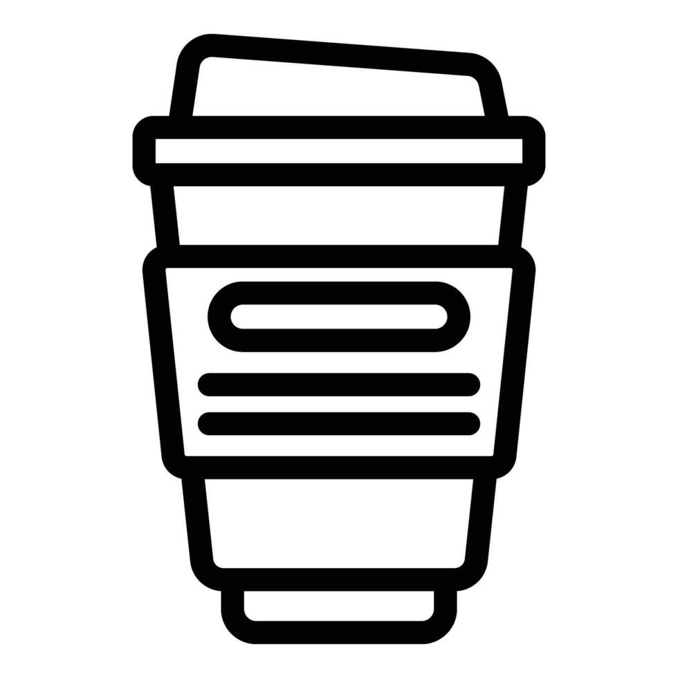 Hot coffee glass icon outline vector. Drink latte vector