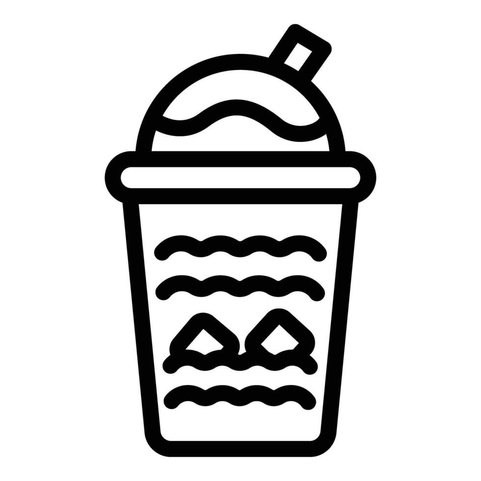 Beverage ice coffee icon outline vector. Latte drink vector