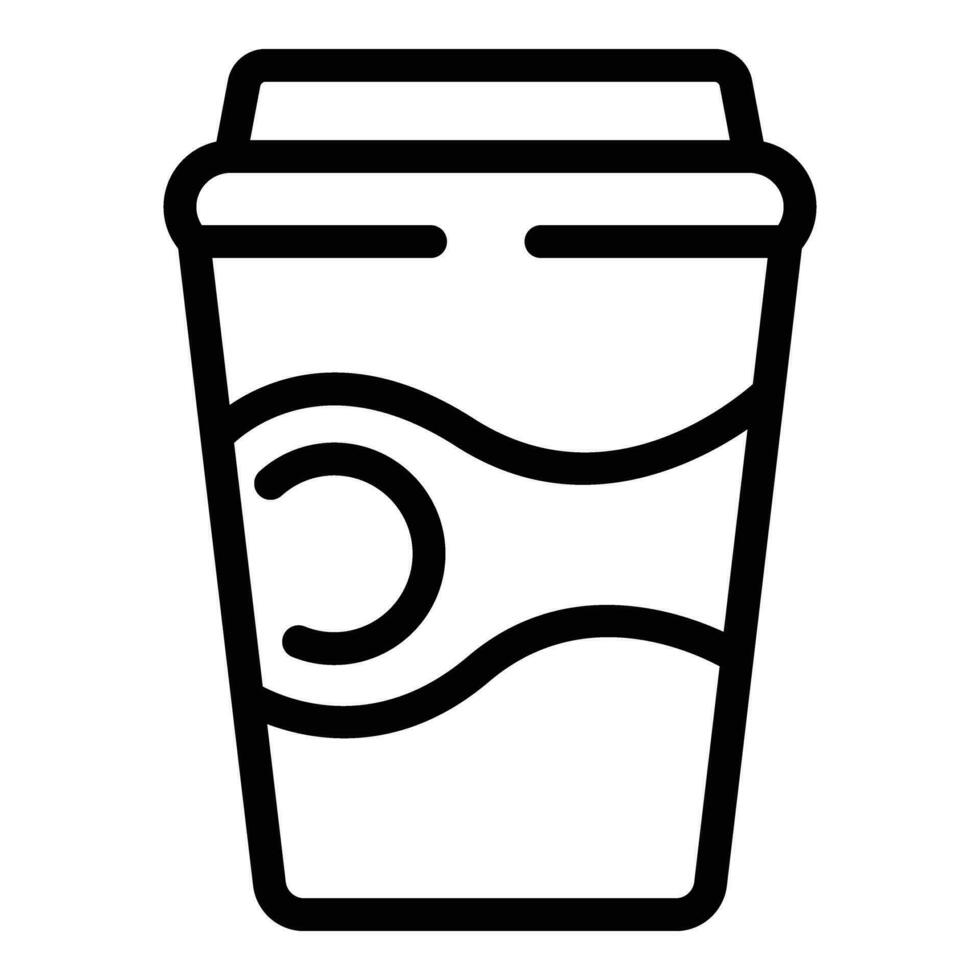 Coco café taza icono contorno vector. Paja bar vector