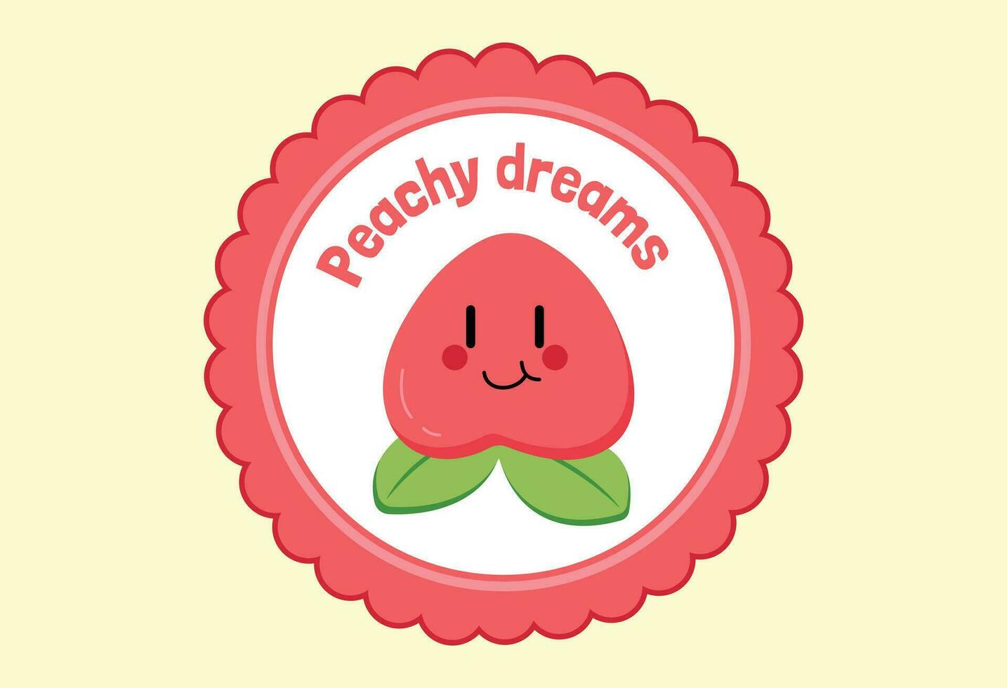 cute cartoon fruit vector label art design