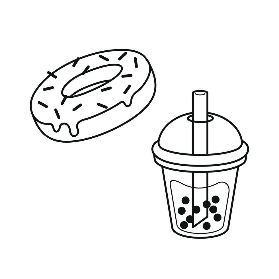 dulce comida bebida linda sencillo vector Arte icono diseño.