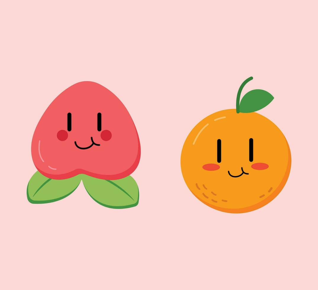 Cute Cartoon Fruit Vector Art. Simple and fun design for kids