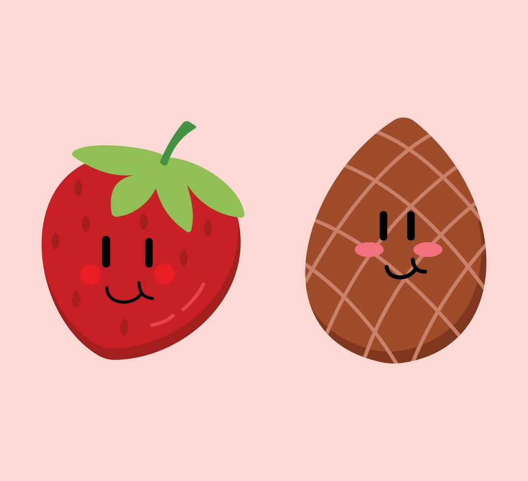 Cute Cartoon Fruit Vector Art. Simple and fun design for kids