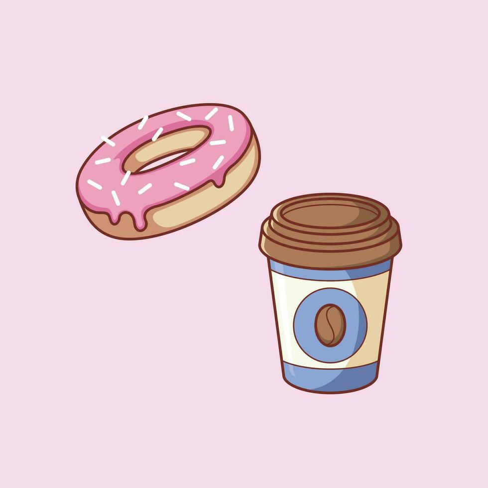 Sweet food beverage cute simple vector art icon design.