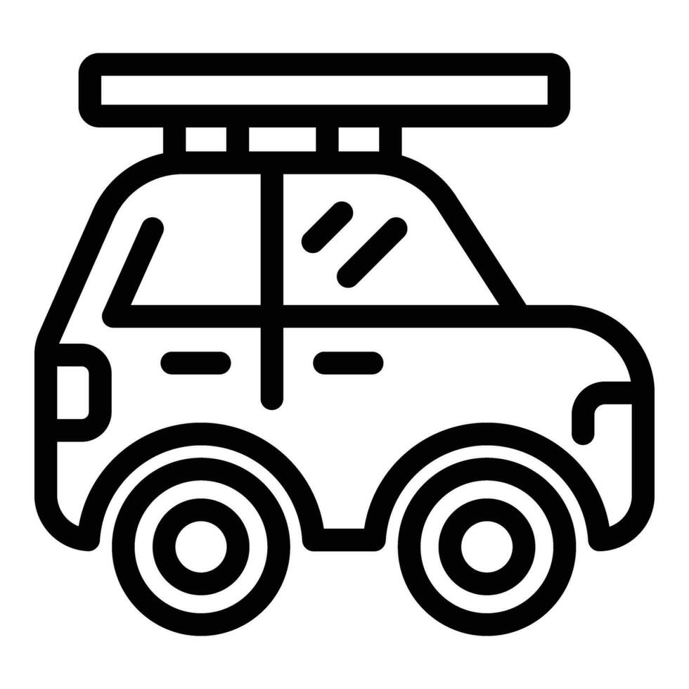 Camping tourist car icon outline vector. Path rock vector