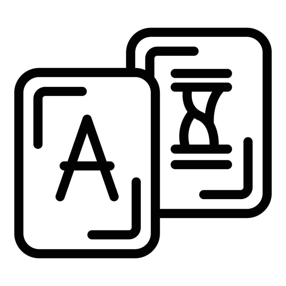 Interpreter cards icon outline vector. Translate app vector